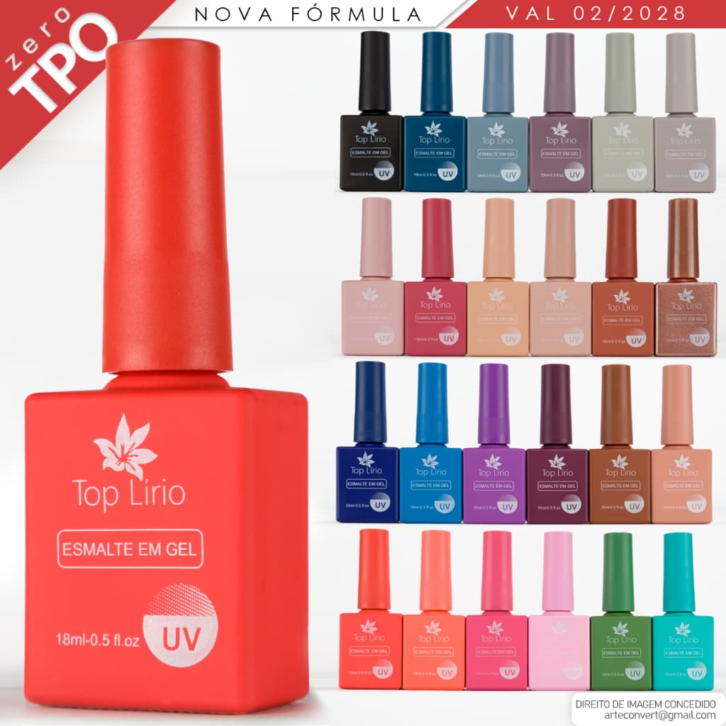 Kit 12, 36 Esmaltes em Gel Top Lirio 18ml UV COLEÇÕES Unhas Manicure Profissional