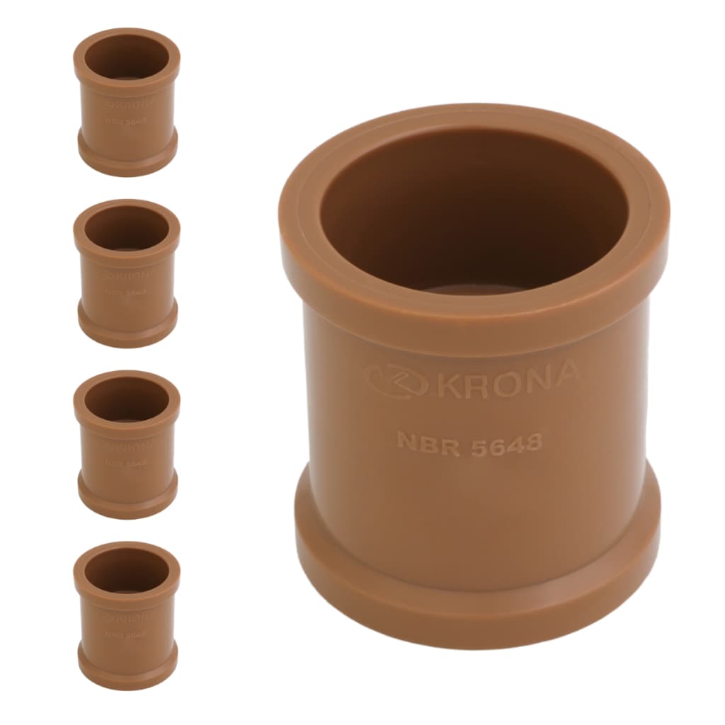 Kit 5 Luva Soldável 25mm 3/4 Polegada Pvc Krona Emenda
