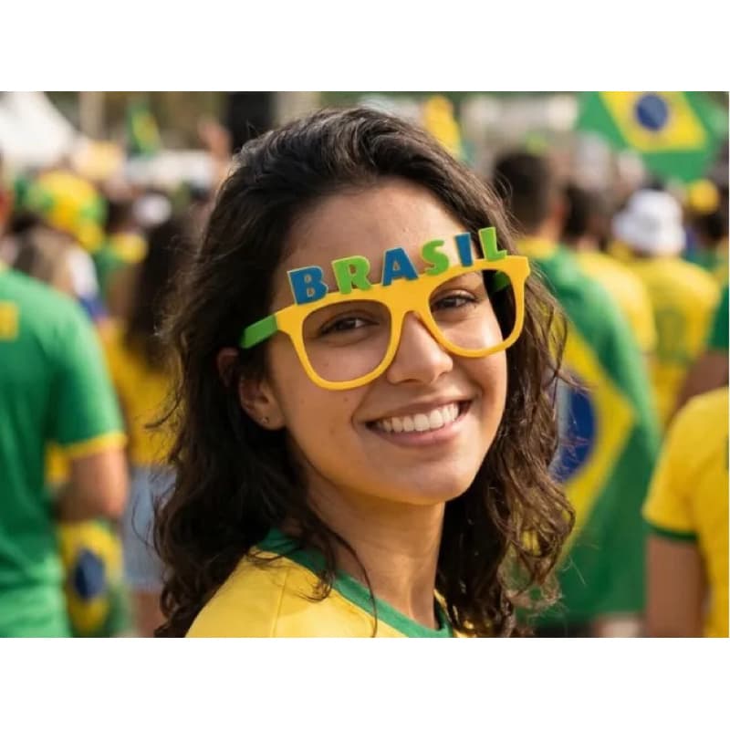 Óculos Brasil Copa do Mundo – Óculos Divertido Torcedor Verde e Amarelo