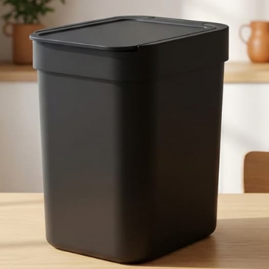 Lixeira Cesto de Lixo Pequena Com Tampa 2,5L Preta Soprano