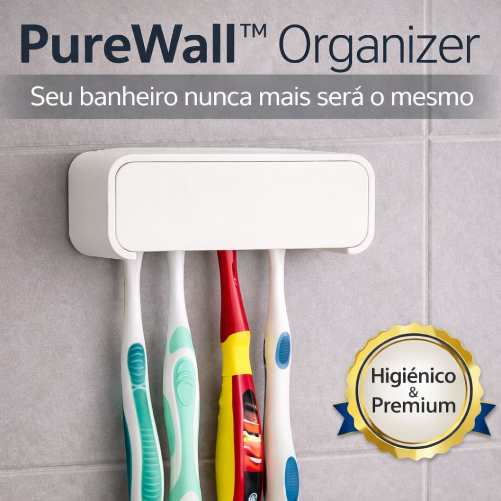 Suporte para escova de dentes de parede  -  PureWall™ Organizer - Organizador de banheiro