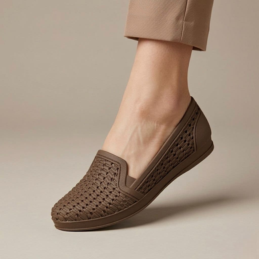 Sapato Feminino Confortável Ortopédico Leve Macio Slip On Antiderrapante Caminhada Bem Estar Pé Descanso