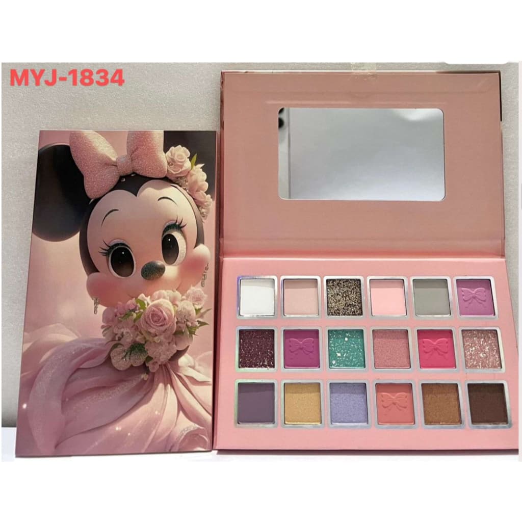Paleta de Sombras Hello Kitty / Stitch / Minnie 18 Cores