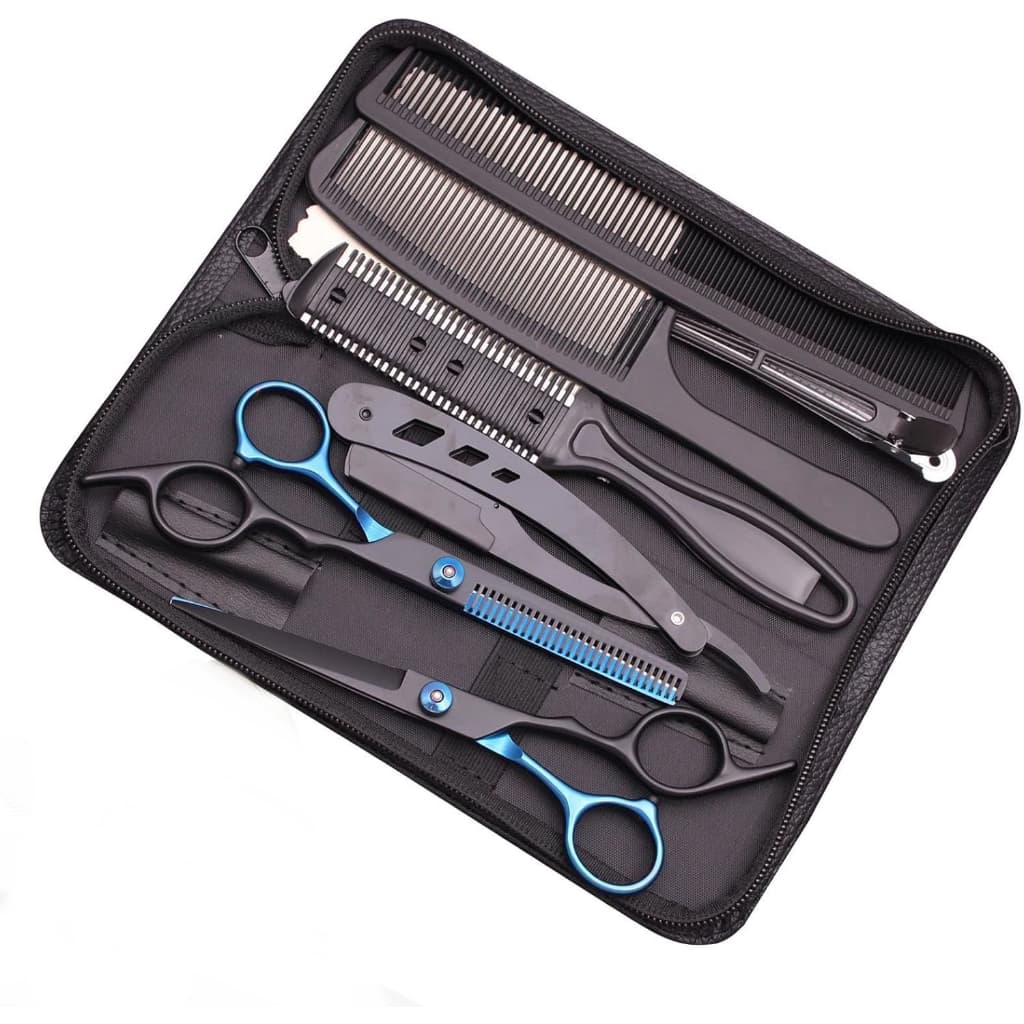 Tesoura Fio Navalha Profissional Kit Cabeleireiro Barbeiro