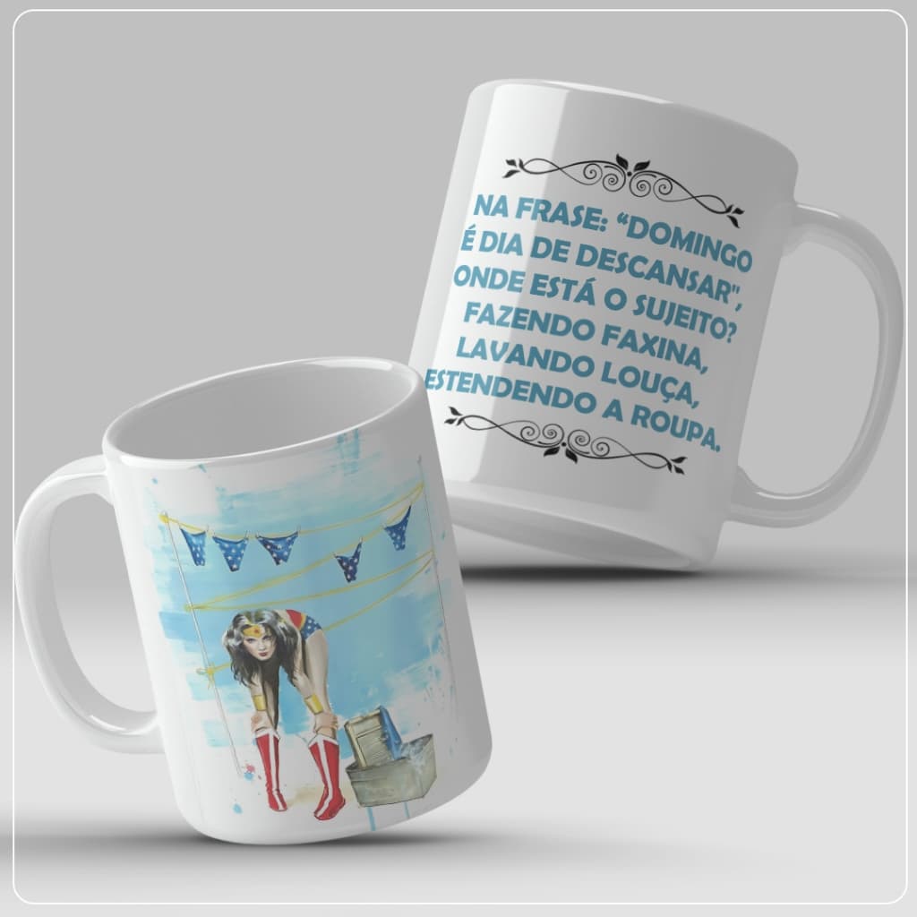 Caneca Engraçada Meme Domingo é dia de descansar Mulher - Presente feminino - envio Imediato