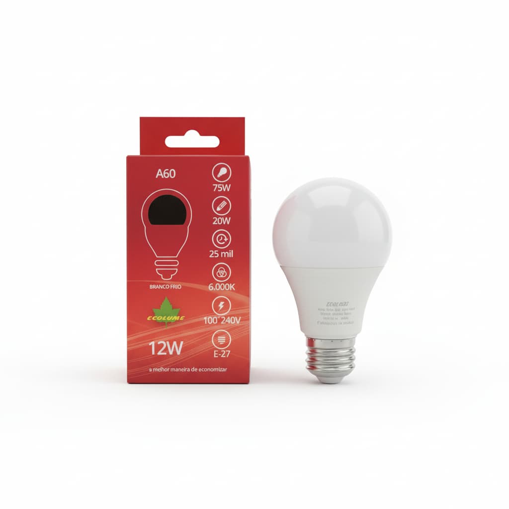 Lampada Led SMD A60 12W 100~240V 6000K