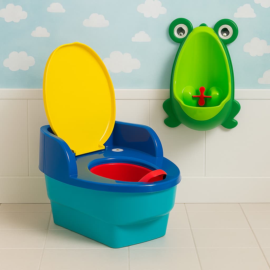 Troninho Pinico Musical Infantil Educativo 3 Em 1 C/ Redutor De Degrau + Mictório Infantil Sapinho