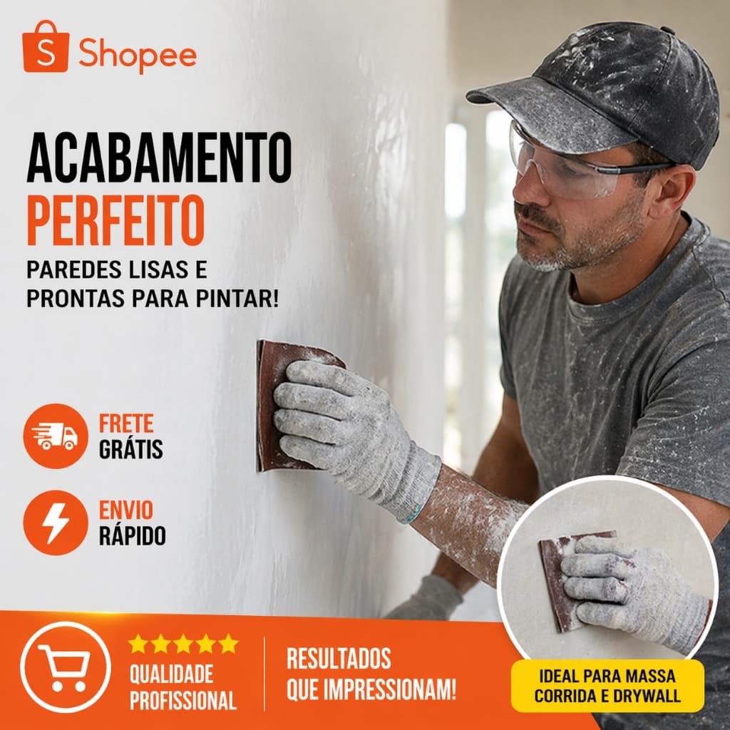 5 Unidades Lixa Para Massa Parede Reboco Massa Corrida Gesso 60 A 220 - Lixas Tigre