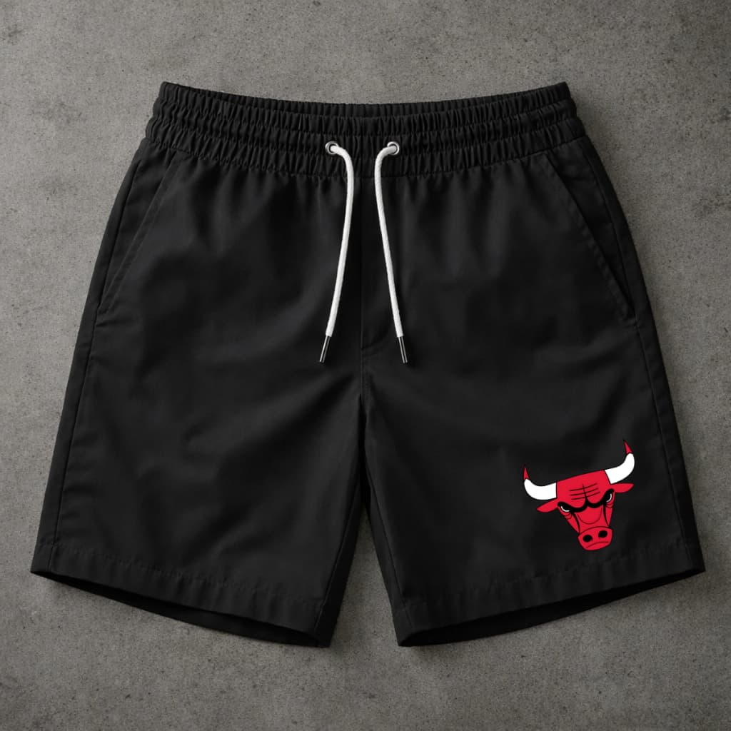 Short Bermuda Mauricinho Praia Estilo Urbano Basquete Bulls Short Preto