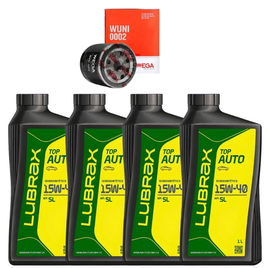 Kit Troca 4 Óleo+filtro Óleo 15w40 Lubrax Vw Gol G5 1.0 1.6