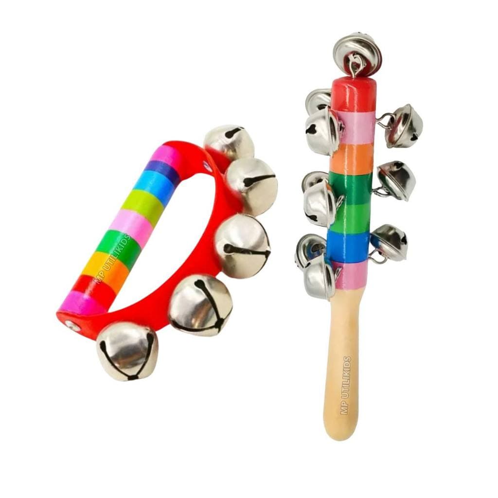 Brinquedo Infantil Musical Pandeiro Chocalho Criança Bebê Educativo 2 Itens Menino Menina NF