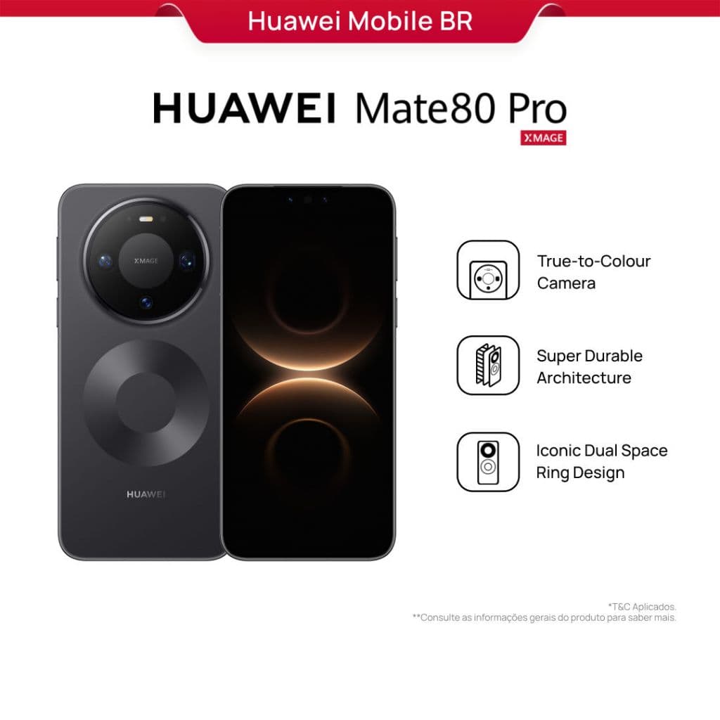 HUAWEI Mate 80 Pro| Celular | 16GB+512GB | Câmera com Cores Reais | Arquitetura Super Resistente | 5750 mAh