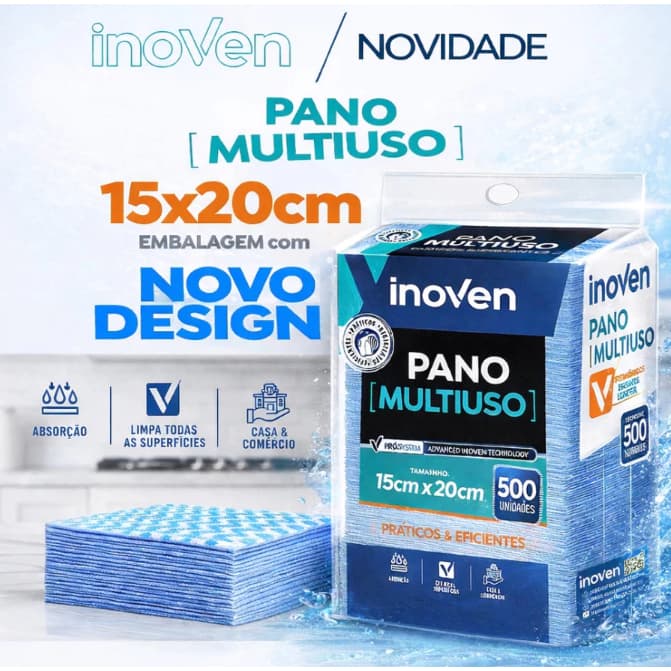Pano Multiuso Perflex Limpeza Alta Absorção 15x20 500 Unidades
