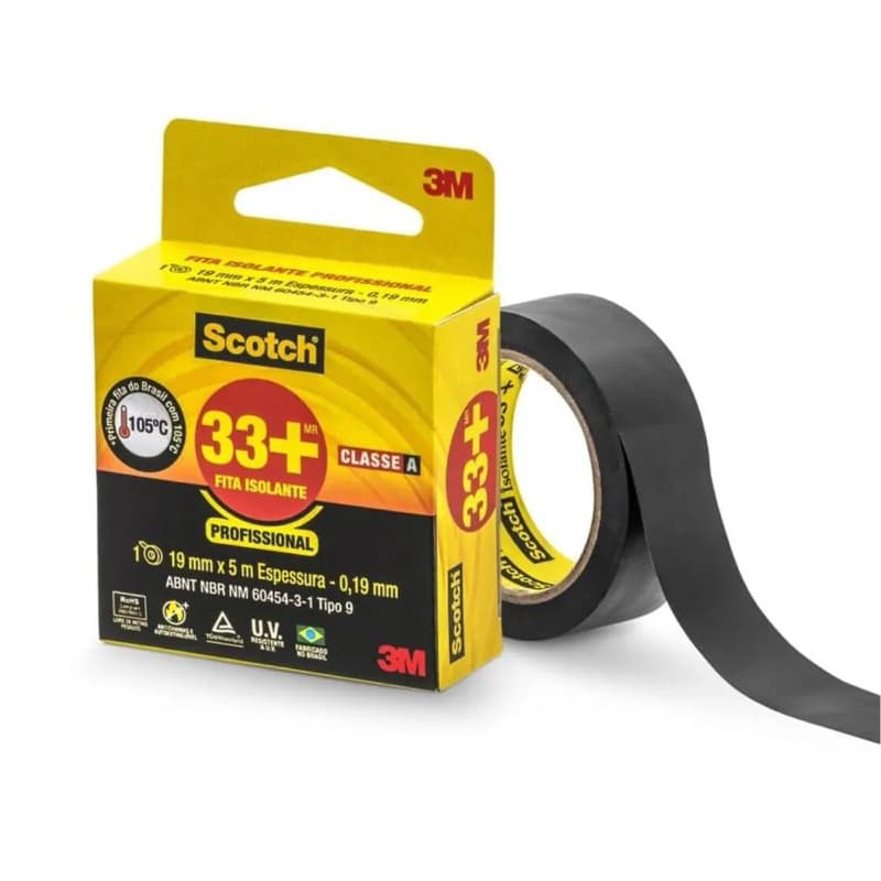 Fita Isolante 3M Scotch 33+ 5m Original Alta Isolação Elétrica Premium