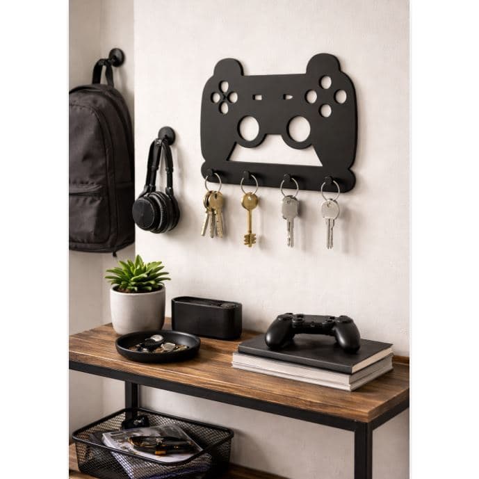 Suporte para chaveiro de controle de videogame, Decoração Gamer, Porta chave moderno retrô