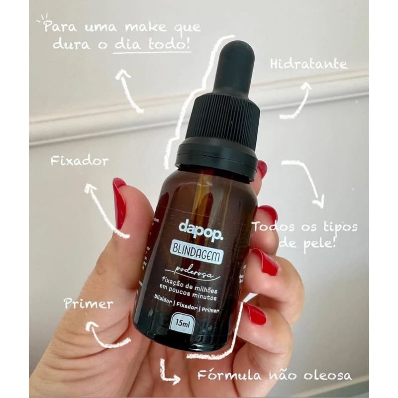 Blindagem Poderosa Dapop Fixador Diluidor e Primer de Maquiagem 15ml