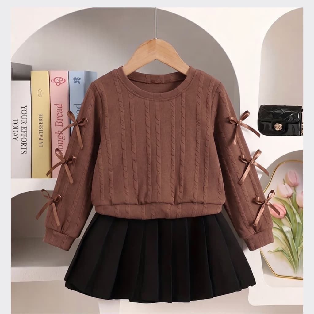 blusa infantil menina manga longa  com laços blusinha inverno del 4 ao 10