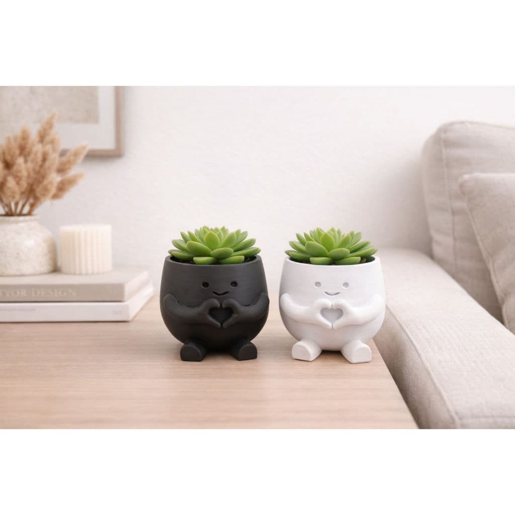 Vaso 3D Sorridente coração decoração fofa Infinity 3D Casa Decor