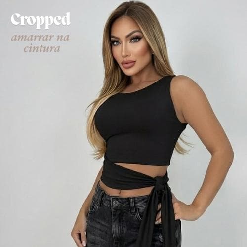 Cropped Feminino Amarração Lateral Laço Blusinha Suplex Moda Blogueira Lançamento Estilosa Moderna