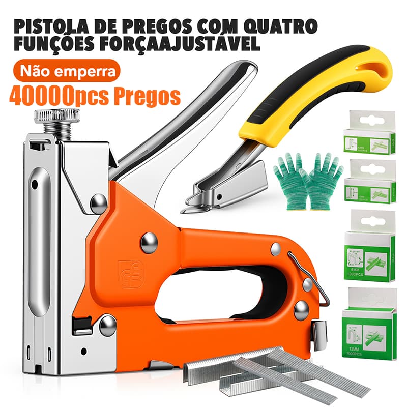 4000 pcs grampos (com extrator de pregos)+Grampeador manual profissional de alta pressão para estofados