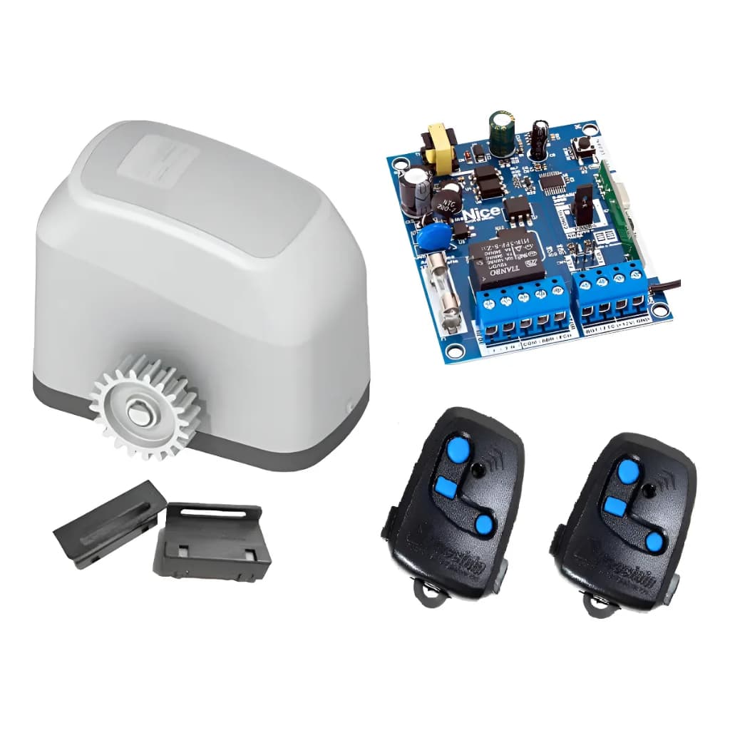 Motor Para Portão Deslizante até 400kg Gatter 1/4cv-Nice/Peccinin +2 controles - S/Cremalheira -220V