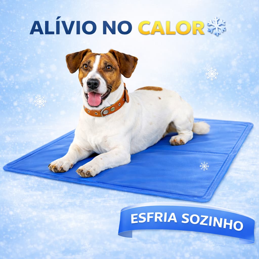 Tapete Gelado Refrescante Para Pet Cão Gato Gel Atóxico Premium