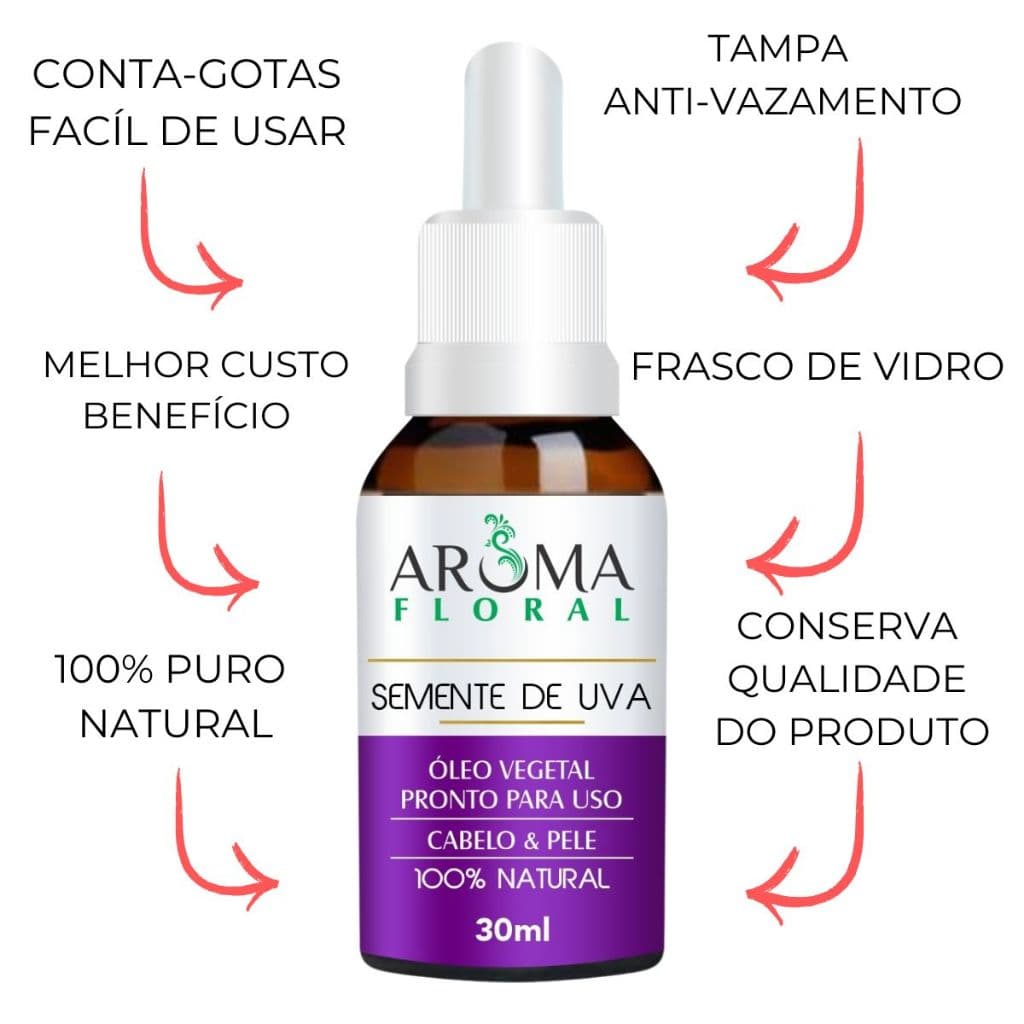 Óleo vegetal Semente de Uva Prensado a Frio 100% Puro e Natural Pronto Para o Uso