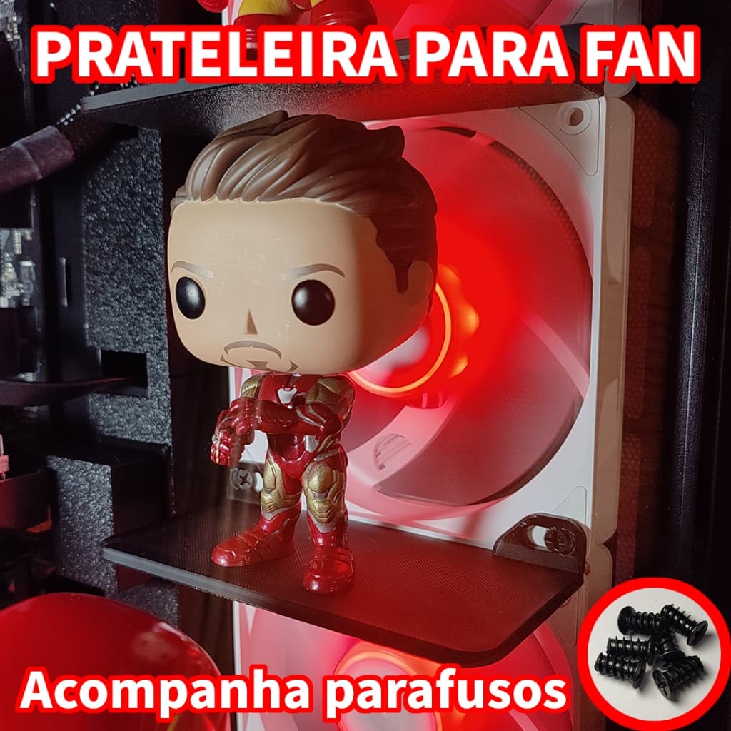 Prateleira Fan Cooler 120mm Pc Gamer Setup Gamer Gabinete Decoração Gamer