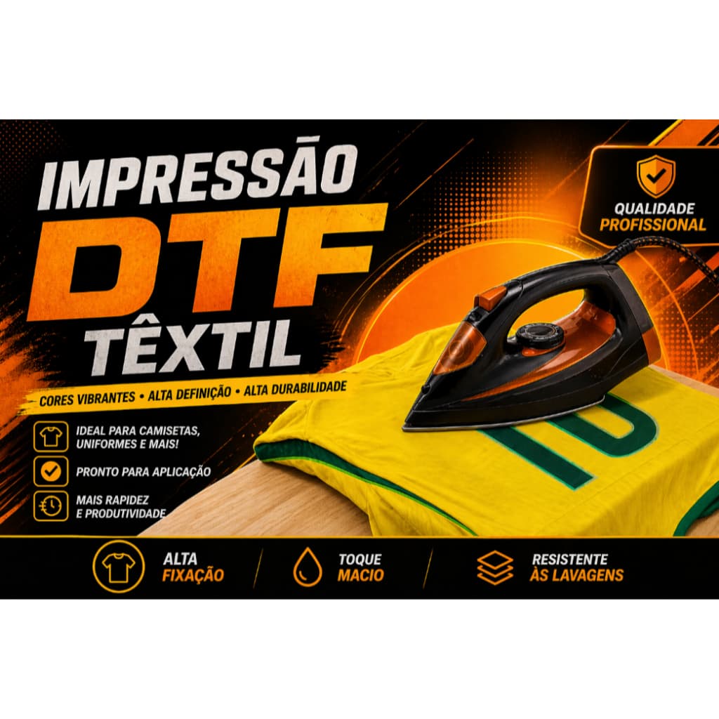 Impressão DTF Têxtil A4 Personalizada Pronta para Prensar