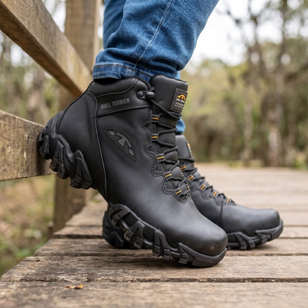 Bota Masculina Bull Terrier Sparks Couro Original Confortável Antiderrapante