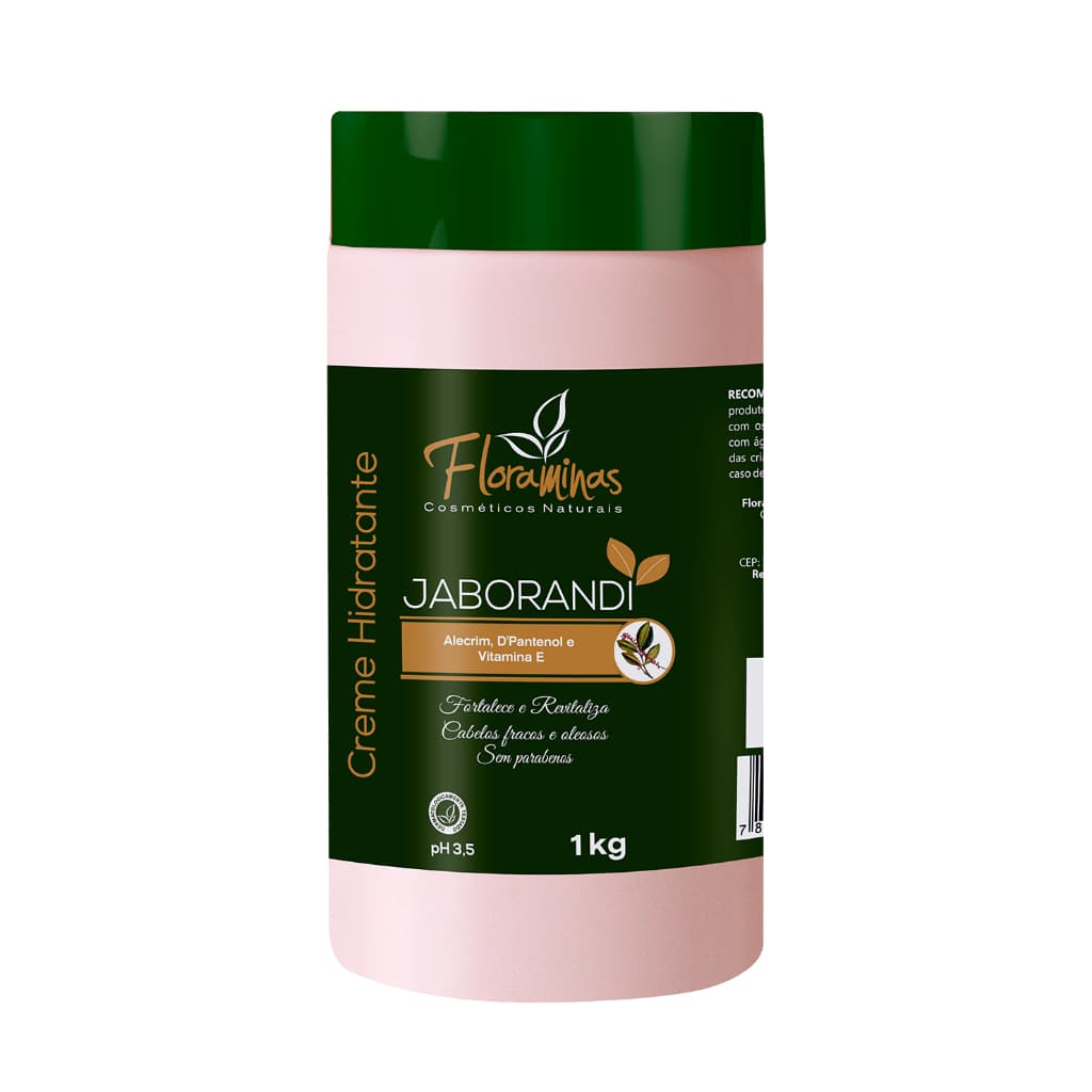 Creme Hidratante Capilar Jaborandi, Alecrim, D’Pantenol e vitamina E 1 kg Floraminas