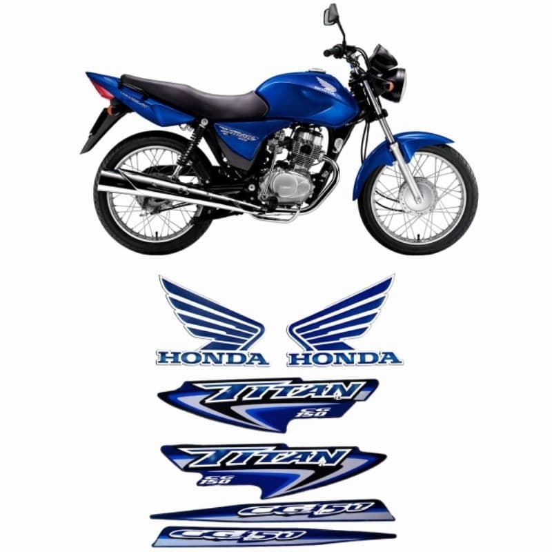 Kit Adesivos Faixas Honda Titan 150 2008 KS/ES/ESD Azul Jogo Completo Alta Qualidade