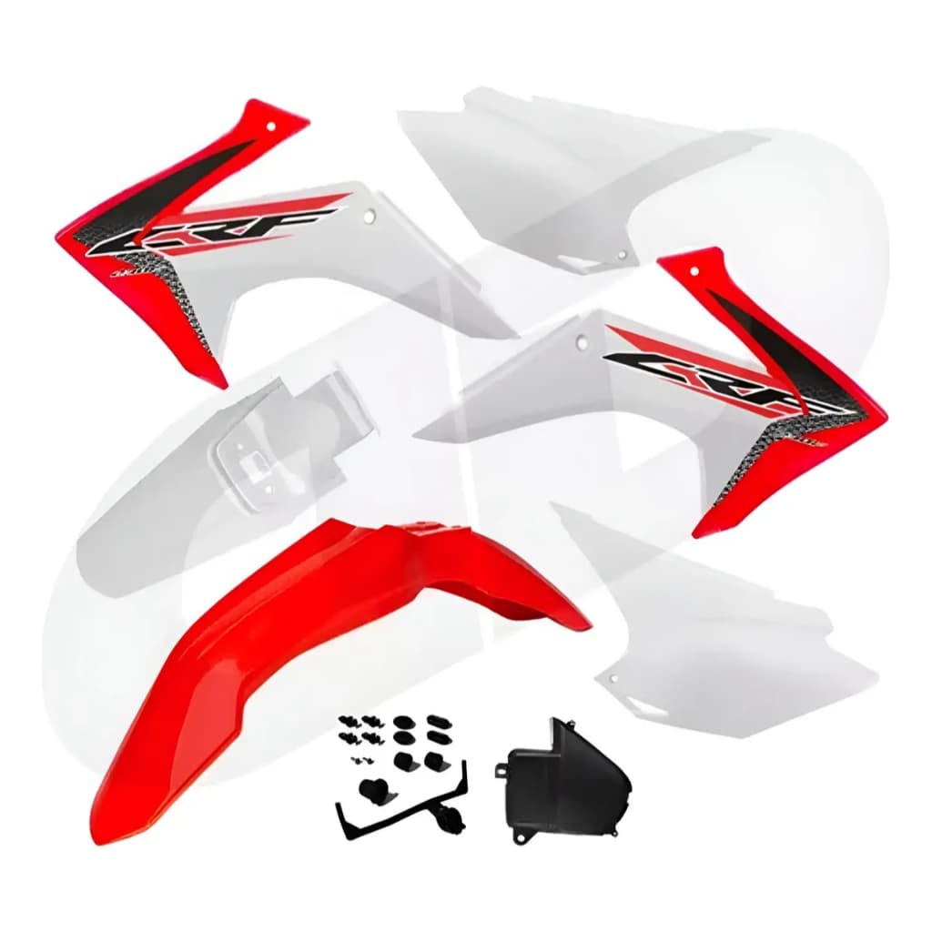 Kit Plástico Replica amx protork Crf 230 2008 / 2021 + Adesivo nas aletas crf230 todas