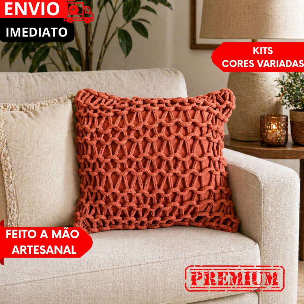 MEGA PROMOÇÃO Capas Almofada De Cordas Decorativa Luxo 45x45CM LUXO BOHO DECORAÇÃO ATUAL FEITA A MÃO