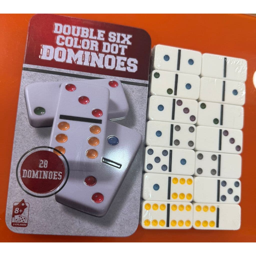 Jogo De Dominó Com 28 Peças Osso Resistente Estojo Em Lata Envio Imediato