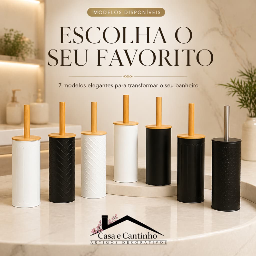 Escova Sanitária Limpeza Vaso Sanitário Privada Moderna Multiuso Higiênica Aço Inox C/ Suporte