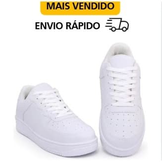 Tênis Branco Casual Feminino e Masculino Premium F1 Esporte Qualidade e Conforto PROMOÇÃO ENVIO RÁPIDO