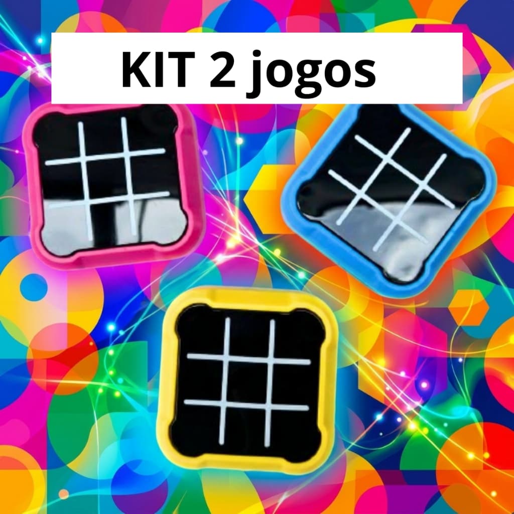 Kit 2 Jogos da Velha Digital Eletrônico Portátil USB LED Educativo Memória Interativo