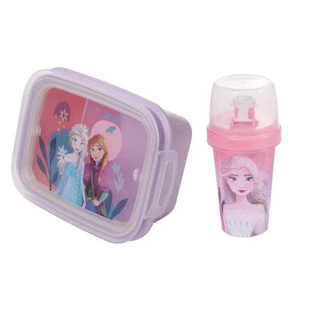 Kit Pote Marmita + Garrafa Mini Shaikeira Frozen Disney Lancheira Escolar Infantil