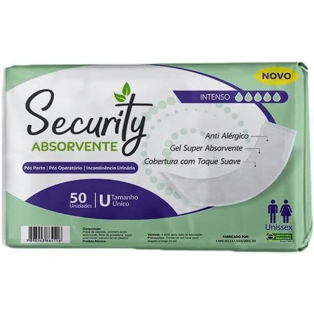 Kit 2 Absorvente Security Adulto Geriátrico Pós Parto e Pós Operátório Com 100 Unidades