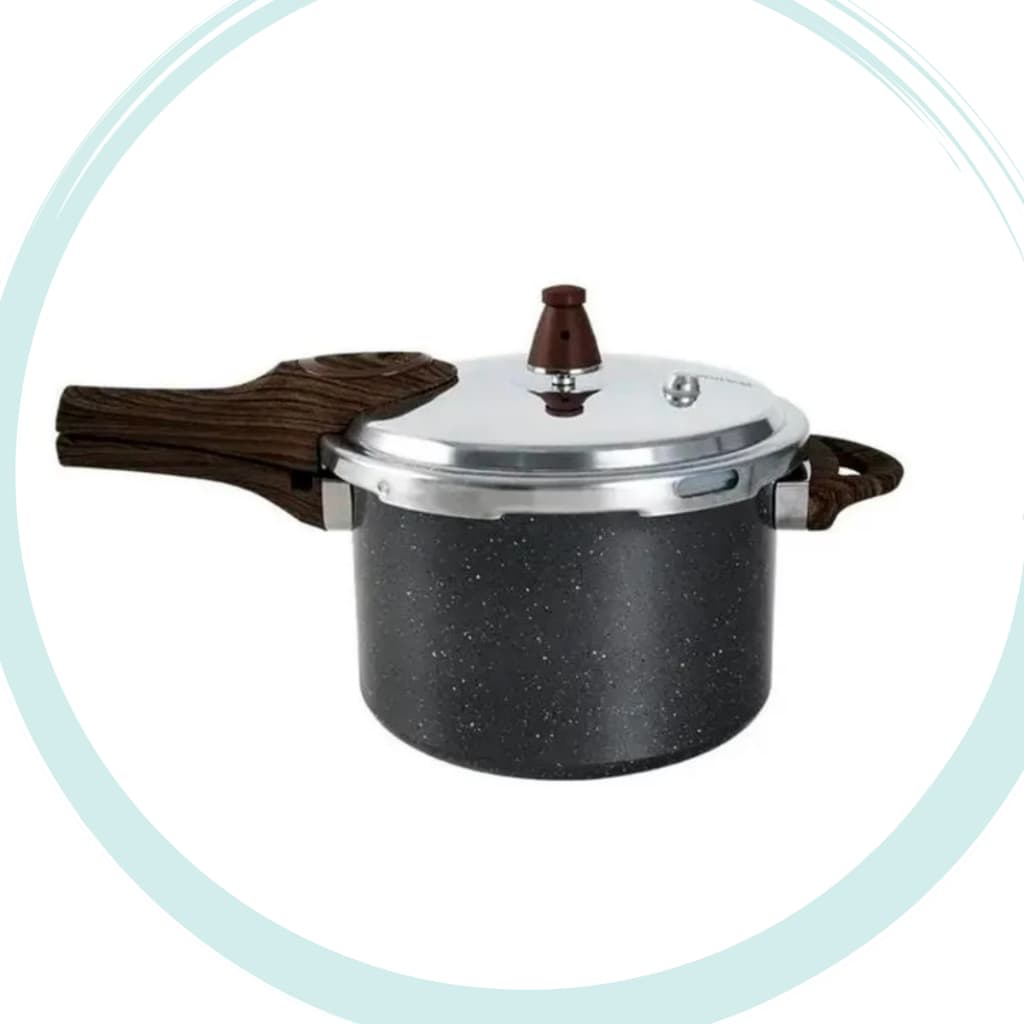Panela de Pressão Indução Brinox Pressure Antiaderente Ceramic Life 4,2 Litros Ø20cm Granito