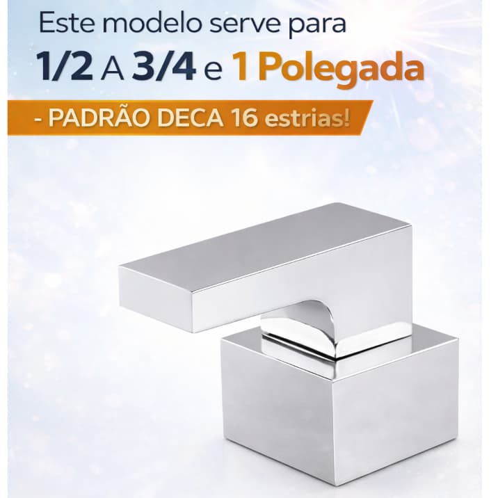 Acabamento Para Chuveiro Quadrado Alavanca Cromada em Metal