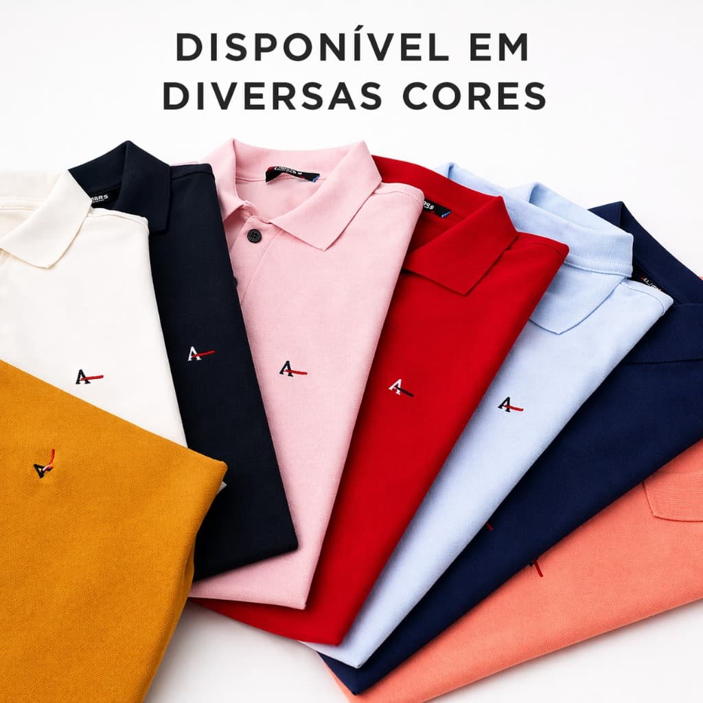 Camisa Polo Algodão ARA Piquet Masculina Básica Estilo Dia a Dia