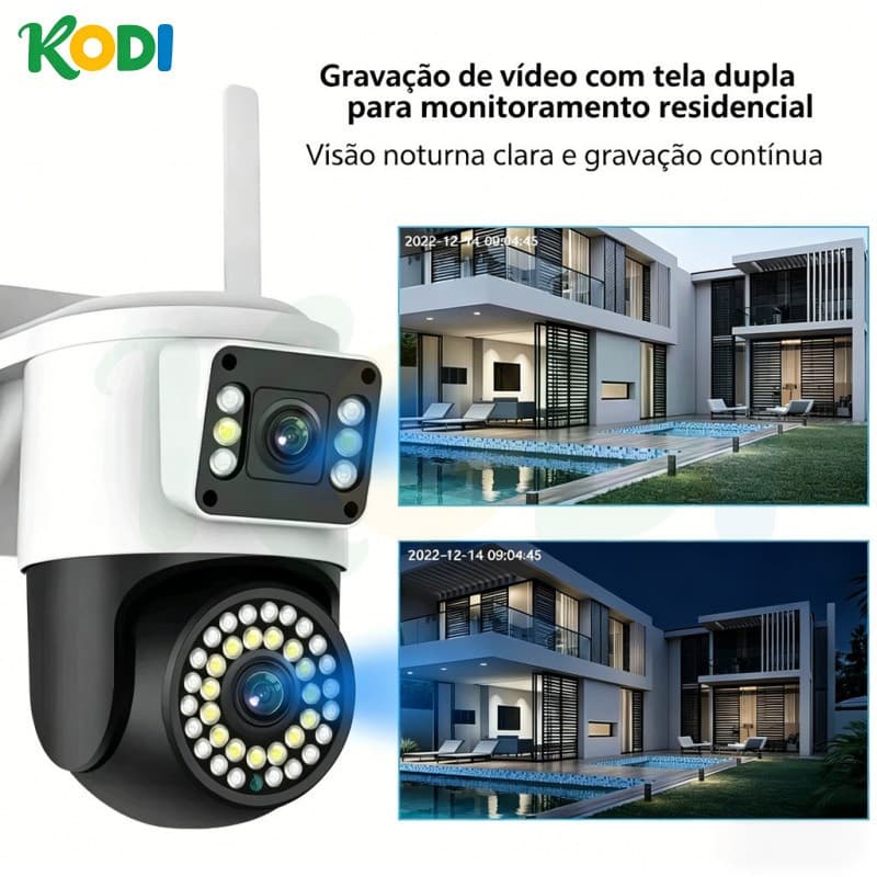 Câmera de Segurança Externa Wifi Resistente à Água Visão Noturna Infravermelha Dupla 2 em 1 - G1