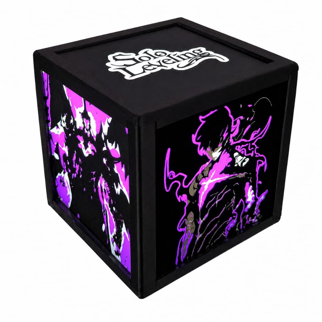 Luminária Anime Solo Leveling LED Sung Jin Woo – LightBox 3D Gamer Geek Quarto Decoração Otaku