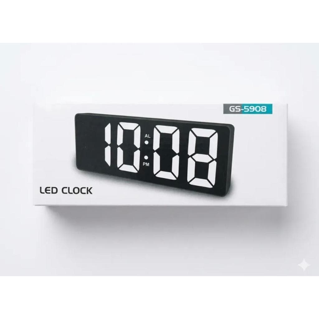 Relógio Digital de Mesa LED Espelhado com Alarme Temperatura Data e Brilho Ajustável Estilo Moderno.