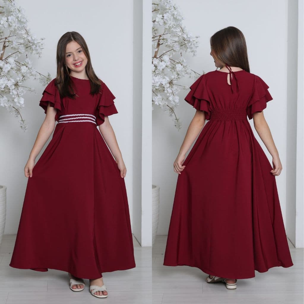Vestido infanto juvenil para meninas evangelico gode elegante para ocasioes especiais e festas.