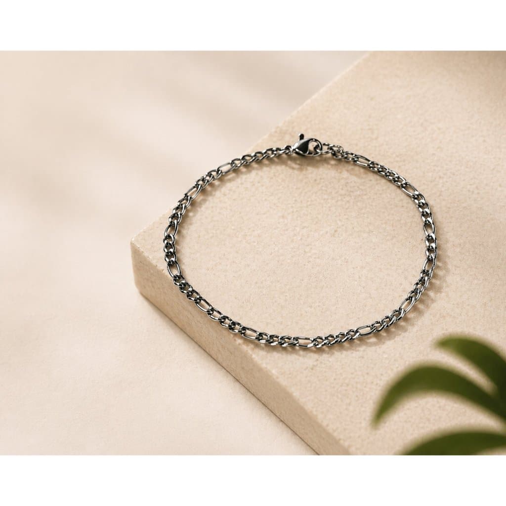 Pulseira Masculina 1,2mm 22cm Aço Inox Prata Fina Resistente Água Não Escurece