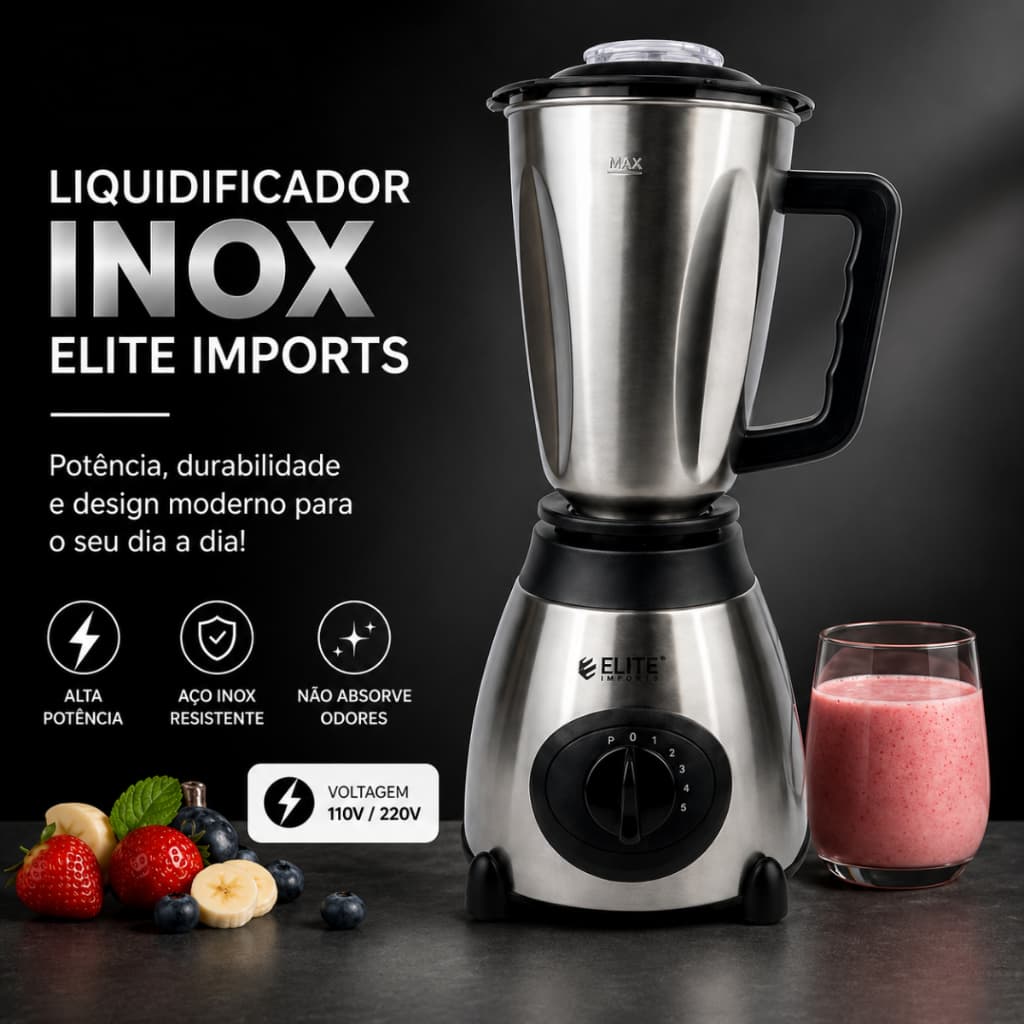 Liquidificador Inox Elite Imports