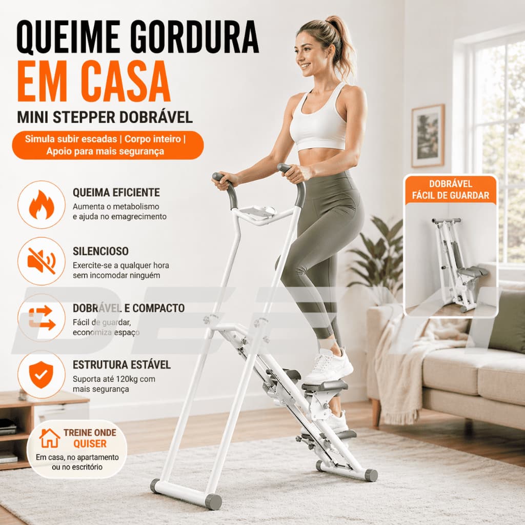 DEEYI Simulador De Escada E Caminhada Aparelho De Ginástica Doméstico Silencioso Com Tela LED Com Capacidade Para 150KG